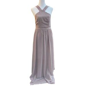 Lulus Air of‎ Romance Taupe Maxi Dress Style# D15376 Size Medium Wedding Prom